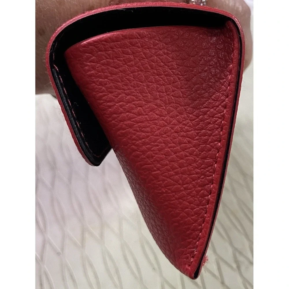 Guess Red Eyeglass‎ Case Sunglasses Holder Faux Leather Snap Closure 6.5x2.75x2